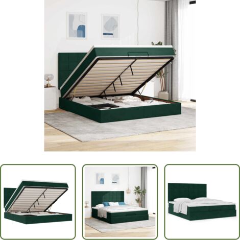 Materasso a molle insacchettate -  Struttura Letto Pouf con Materassi 180x200 cm Velluto