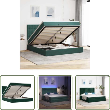 Materasso a molle insacchettate -  Struttura Letto Pouf con Materassi 180x200 cm Velluto