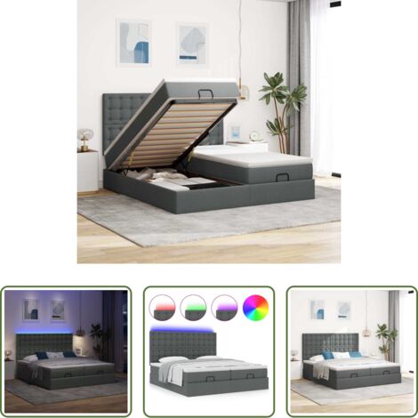 Materasso a molle insacchettate -  Struttura Letto Pouf con Materassi 200x200 cm in Tessuto