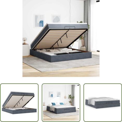 Materasso a molle insacchettate -  Struttura Letto Pouf con Materassi 200x200 cm Velluto