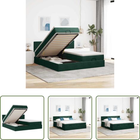 Materasso a molle insacchettate -  Struttura Letto Pouf con Materassi 200x200 cm Velluto