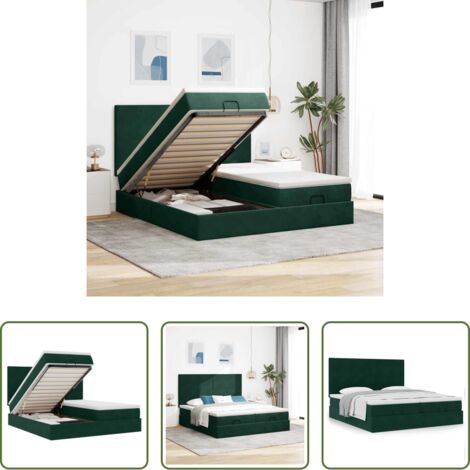 Materasso a molle insacchettate -  Struttura Letto Pouf con Materassi 200x200 cm Velluto