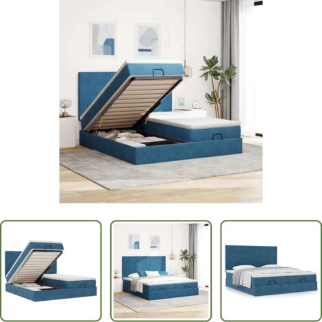 Materasso a molle insacchettate -  Struttura Letto Pouf con Materassi 200x200 cm Velluto