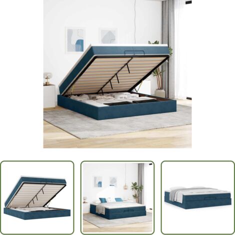 Materasso a molle insacchettate -  Struttura Letto Pouf con Materassi 200x200 cm Velluto