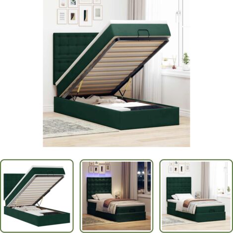 Materasso a molle insacchettate -  Struttura Letto Pouf con Materassi 80x200 cm Velluto