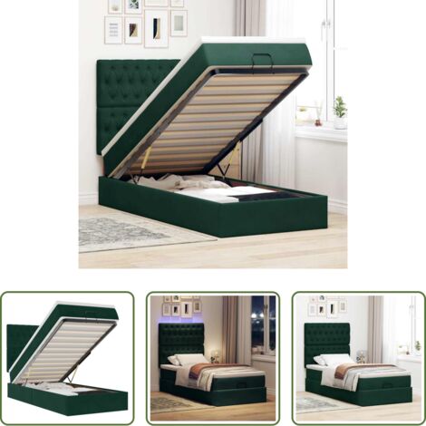 Materasso a molle insacchettate -  Struttura Letto Pouf con Materassi 80x200 cm Velluto