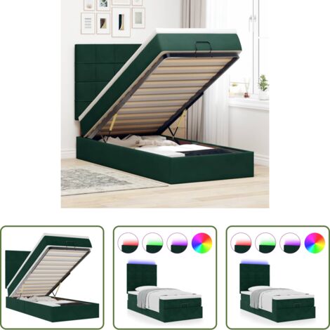 Materasso a molle insacchettate -  Struttura Letto Pouf con Materassi 90x190 cm in Velluto