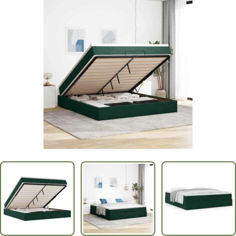Materasso a molle insacchettate -  Struttura Letto Pouf con Materasso 180x200 cm in Velluto