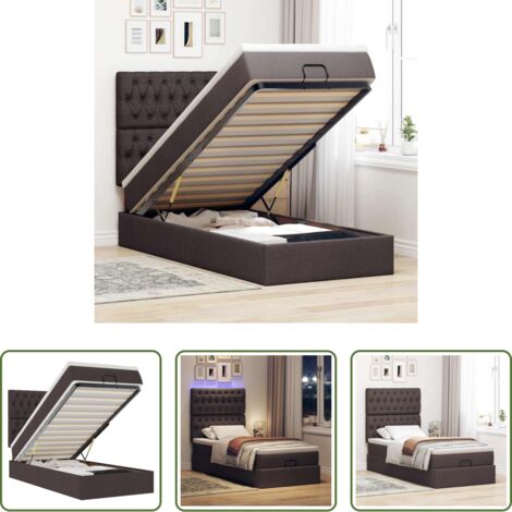 Materasso a molle insacchettate -  Struttura Letto Pouf con Materasso 80x200 cm in Tessuto