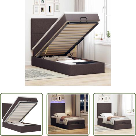 Materasso a molle insacchettate -  Struttura Letto Pouf con Materasso 80x200 cm in Tessuto