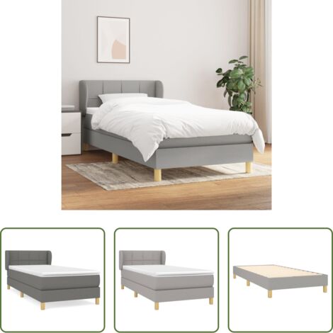 Materasso a molle insacchettato -  Giroletto a Molle con Materasso Grigio Chiaro 80x200 cm Tessuto