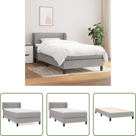 Materasso a molle insacchettato -  Giroletto a Molle con Materasso Grigio Chiaro 80x200 cm Tessuto
