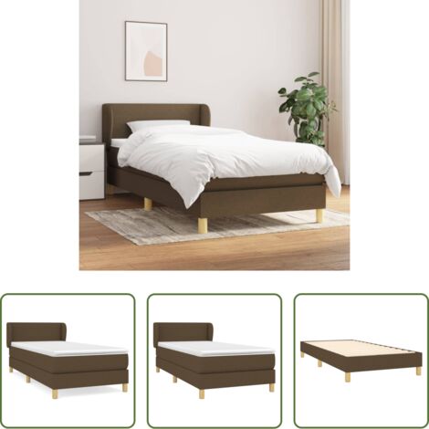 Materasso a molle insacchettato -  Giroletto a Molle con Materasso Marrone Scuro 90x200 cm Tessuto