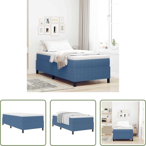 Materasso a molle insacchettato -  Letto a molle Blu e Bianco 80 x 200 cm Tessuto in Cords