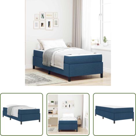 Materasso a molle -  Letto a molle Blu 80 x 200 cm Tessuto