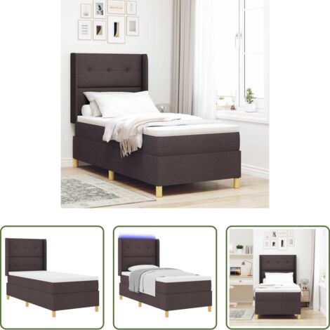 Materasso a molle - Letto a molle con materasso Marrone 140 x 200 cm Tessuto