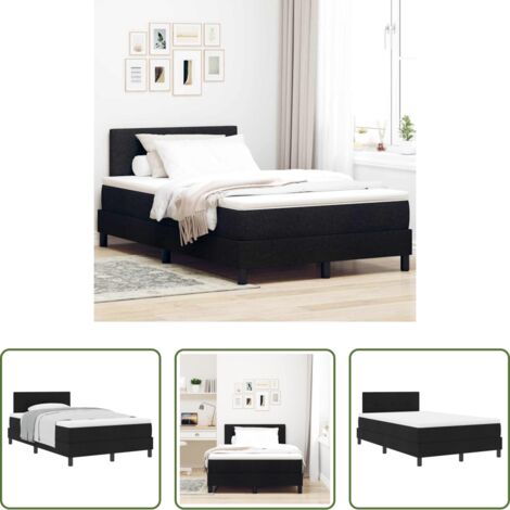 Materasso a molle -  Letto a molle con materasso Nero 120 x 200 cm Tessuto