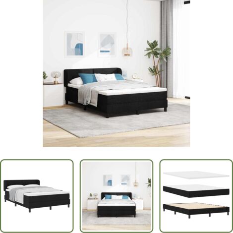 Materasso a molle -  Letto a molle con materasso Nero 140 x 190 cm Tessuto