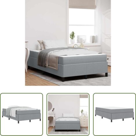 Materasso a molle -  Letto a molle Grigio chiaro 120 x 200 cm Tessuto