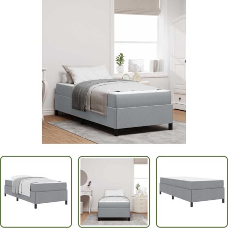 Materasso a molle -  Letto a molle Grigio chiaro 80 x 200 cm Tessuto