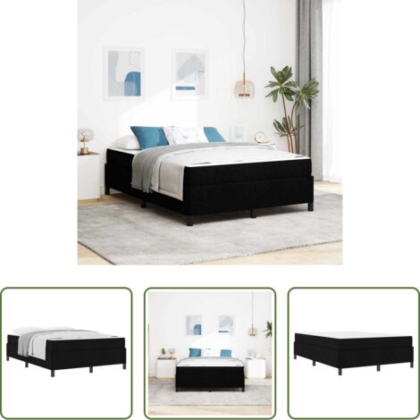 Materasso a molle -  Letto a molle Nero 140 x 200 cm Tessuto