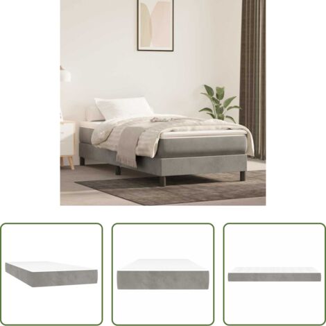 Materasso a molle -  Materasso a Molle per Bambini Rigidità Media Grigio Chiaro 80x160cm in Velluto