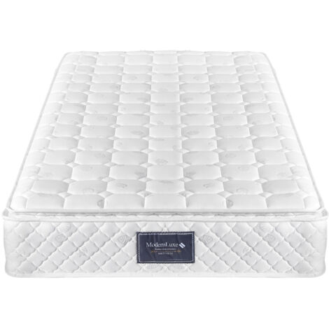 Materasso a molle, materasso in schiuma fredda a 7 zone, molle insacchettate, 90x200 cm, certificato 100% Oeko-Tex, coprimaterasso trapuntato in microfibra, test di sonno 100 notti, grado di durezza H