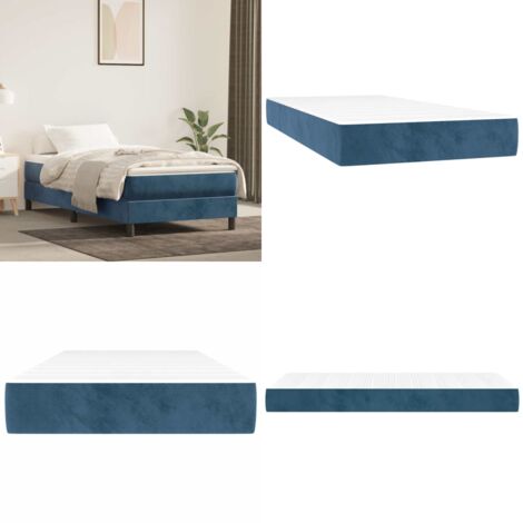 Materasso a Molle per Bambini Rigidità Media Blu Scuro 80x160 cm in Velluto - Materasso a molle - Materasso in velluto