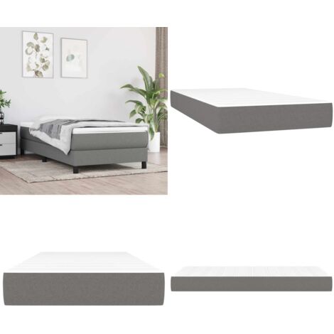 Materasso a Molle per Bambini Rigidità Media Grigio Scuro 80x160 cm in Tessuto - Molle insacchettate - Schiuma