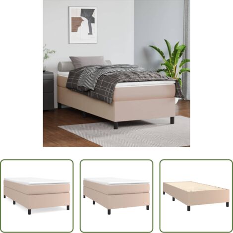 Materasso a molle -  Struttura Letto a Rete a Molle Cappuccino 90x190 cm in Similpelle