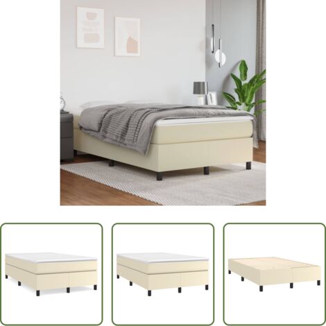 Materasso a molle -  Struttura Letto a Rete a Molle Crema 120x200 cm in Similpelle