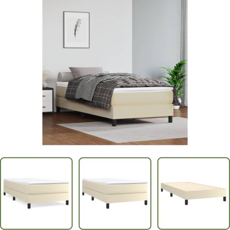 Materasso a molle -  Struttura Letto a Rete a Molle Crema 80x200 cm in Similpelle