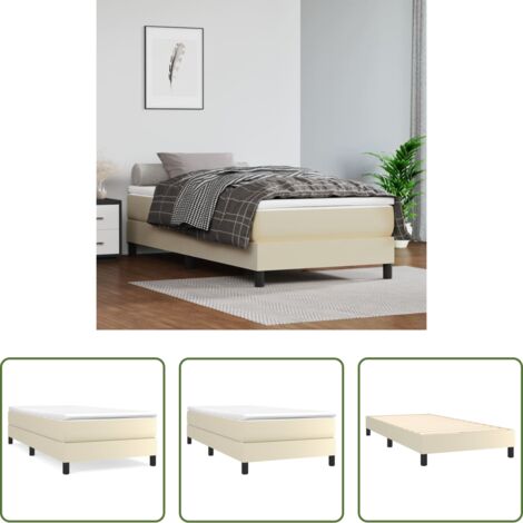 Materasso a molle -  Struttura Letto a Rete a Molle Crema 90x190 cm in Similpelle