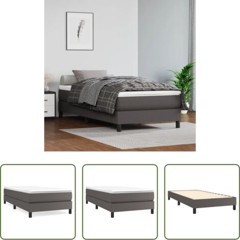 Materasso a molle -  Struttura Letto a Rete a Molle Grigio 80x200 cm in Similpelle