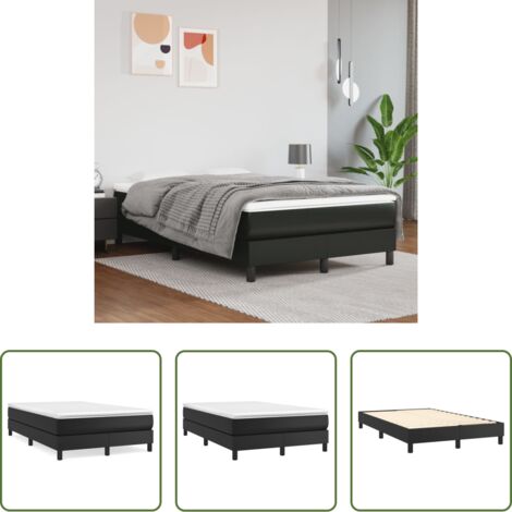 Materasso a molle -  Struttura Letto a Rete a Molle Nero 120x200 cm in Similpelle