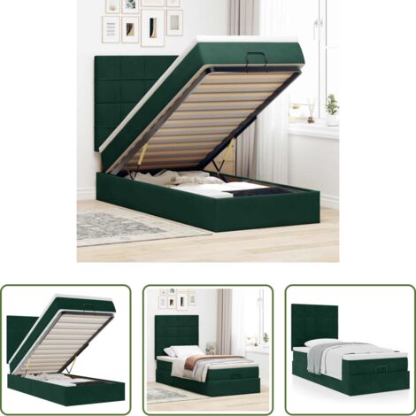 Materasso a molle -  Struttura Letto Pouf con Materassi 100x200 cm Velluto