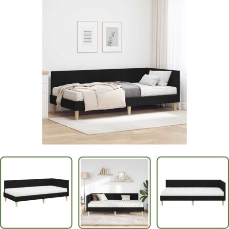 Materasso a supporto -  Struttura Letto Angolare con Materasso 2 pcs Verde Tessuto