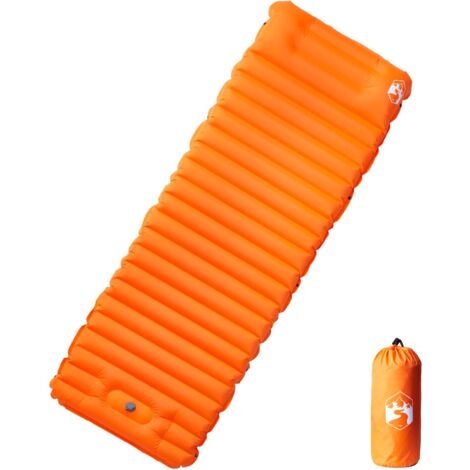 Materasso Campeggio Autogonfiabile Cuscini 1 Persona Arancio vidaXL