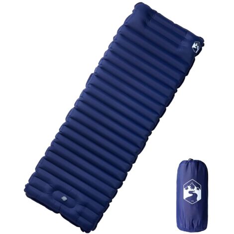 Materasso Campeggio Autogonfiabile Cuscini 1 Persona Blu Marino vidaXL