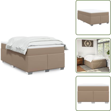 Materasso cappuccino - vidaXL Giroletto a Molle con Materasso Cappuccino 120x190cm Similpelle - Letto a molle