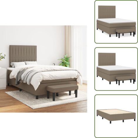 Materasso con molle insacchettate - vidaXL Giroletto a Molle con Materasso Tortora 120x200 cm in Tessuto - Panca multifunzionale