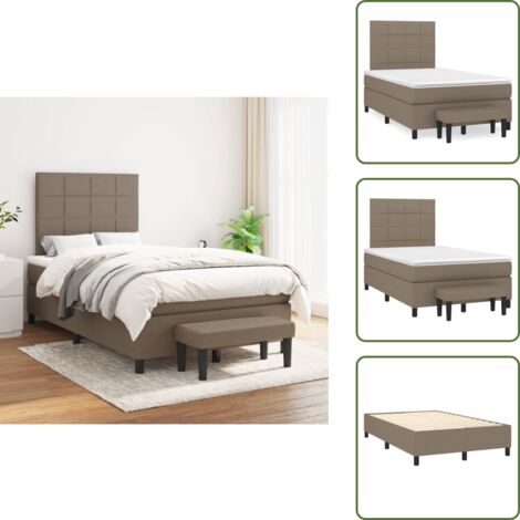 Materasso con molle insacchettate - vidaXL Giroletto a Molle con Materasso Tortora 120x200 cm in Tessuto - Panca multifunzionale