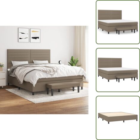 Materasso con molle insacchettate - vidaXL Giroletto a Molle con Materasso Tortora 180x200 cm in Tessuto - Panca multifunzionale