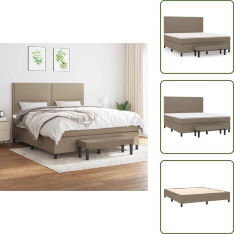 Materasso con molle insacchettate - vidaXL Giroletto a Molle con Materasso Tortora 180x200 cm in Tessuto - Panca multifunzionale