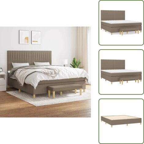 Materasso con molle insacchettate - vidaXL Giroletto a Molle con Materasso Tortora 180x200 cm in Tessuto - Panca multifunzionale