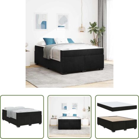 Materasso con molle -  Struttura del letto con materasso Nero 160 x 200 cm Tessuto