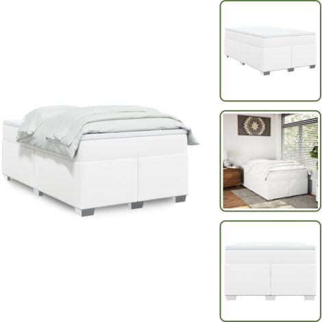 Materasso con molle - vidaXL Giroletto a Molle con Materasso Bianco 120x190 cm in Similpelle - Letto a molle