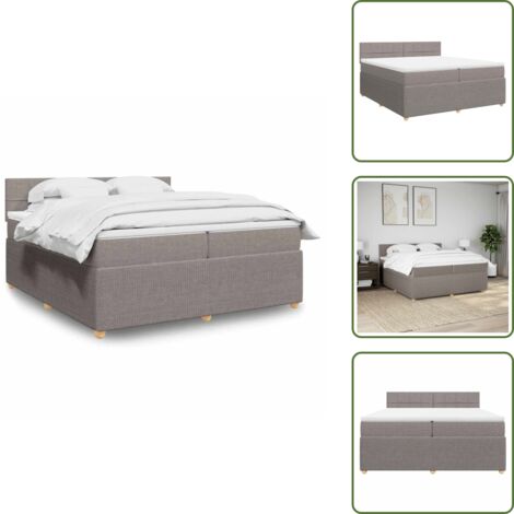 Materasso con molle - vidaXL Giroletto a Molle con Materasso Tortora 200x200 cm in Tessuto - Coprimaterasso