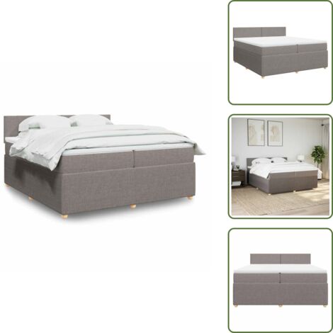 Materasso con molle - vidaXL Giroletto a Molle con Materasso Tortora 200x200 cm in Tessuto - Coprimaterasso