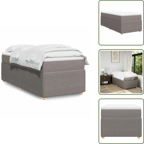 Materasso con molle - vidaXL Giroletto a Molle con Materasso Tortora 90x190 cm in Tessuto - Coprimaterasso